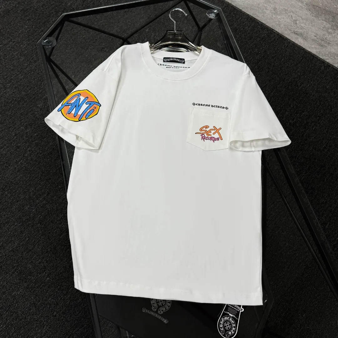 P180 Chrome Hearts 25 high version fabrics made of 300g high-density pure cotton, no deformation, no shrinkage, complete with three labels, same style for men and women, process: digital printing, color: white, black, green, SIZE: S-XL